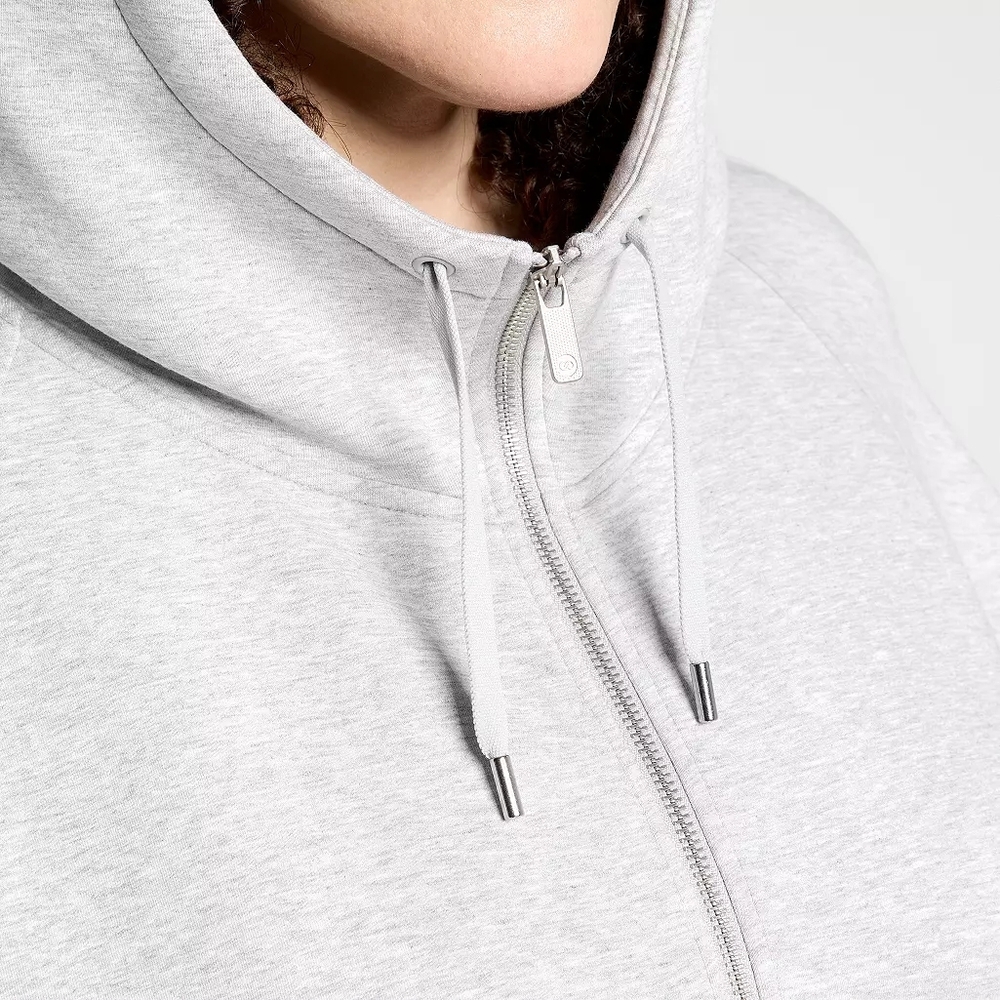 NWT- CALIA Soft Scuba Full Zip Hoodie Light Heather Grey Size Small - Picture 5 of 16